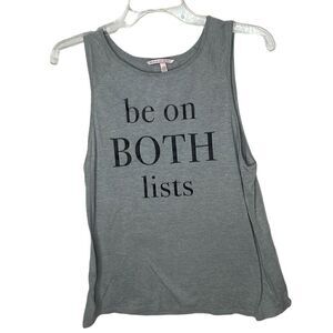 Victoria Secret “Be On Both Lists” Grey/Black Tank Top. Size Medium.